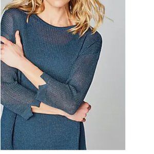 J.Jill Mai Textured Pullover. Harbor Blue. XLP Flaw.
